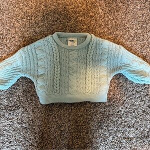 Cable Knit Sweater - Blue/Green